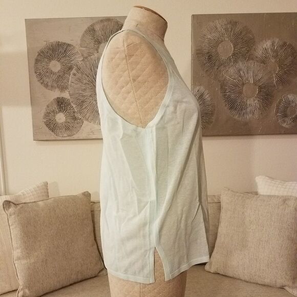 REISS Maude Keyhole Back Cotton & Wool Blend Tank - Picture 5 of 8